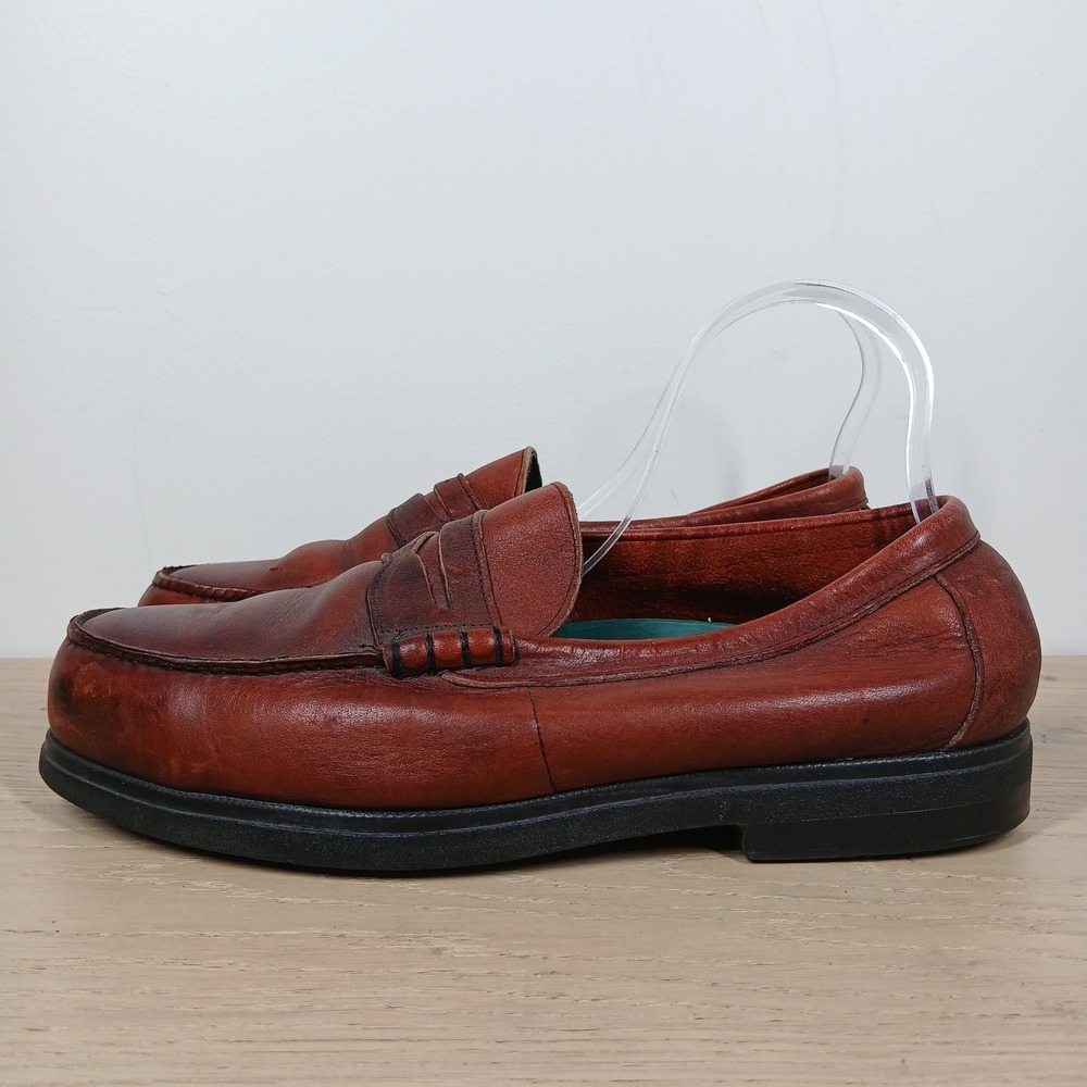 Red Wing Loafers Men 11 Red Leather Slip On Penny Vintage Classic Casual